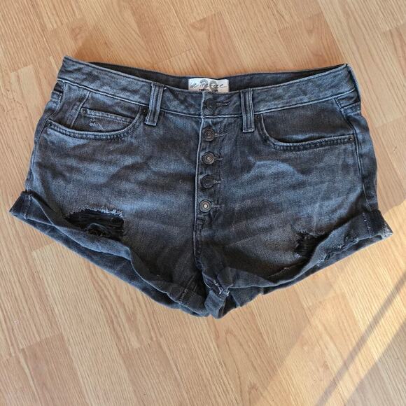 We The Free Romeo Rolled Cut Off Short Size 29 Black Free People Boho Distressed - Picture 2 of 11